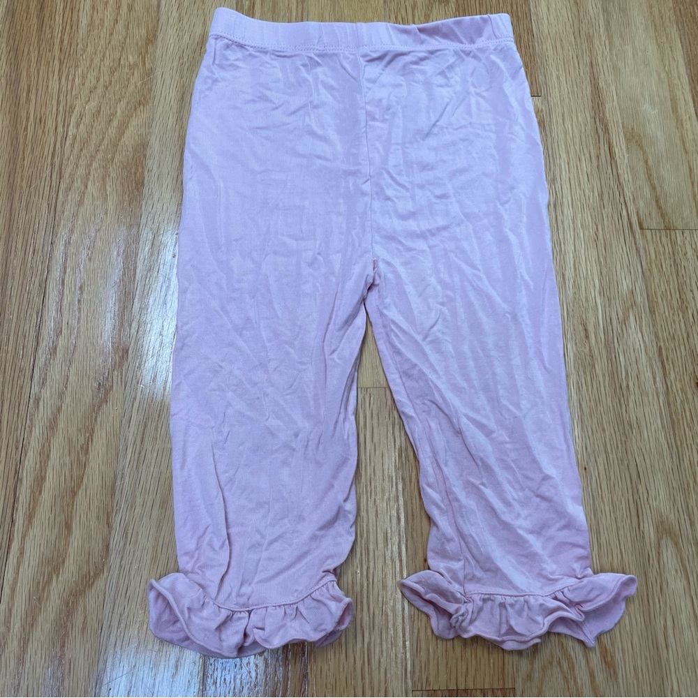 Magnetic me pink ruffle soft bamboo pants size 12-18 months